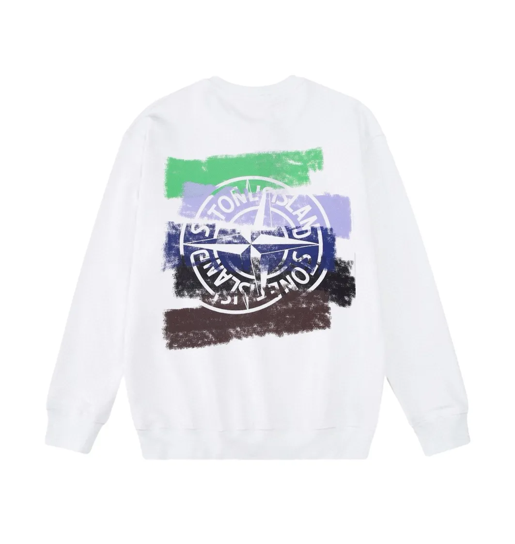 W815#P160💰 Stone Island Rome Milan Florence city limited logo printed round neck long-sleeved sweatshirt! Versatile base round neck sweatshirt for couples! Simple armband design, customized 1*1 thread (fine texture), 380g double-strand large terry fabric, very good quality, foreign trade craftsmanship, respect the original version! The threads at the cuffs and hem are all original bartacks! The time-consuming and material consumption distinguishes the ordinary version on the market! Tops worn by celebrities from all walks of life on INS, can be matched with couple styles!  Color: Black White Size: M-XXL